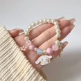 thumbnail image 4 of Pulseras Kawaii Sanrio de felpa Cinnamoroll Kuromi para mujer, pulsera elástica My Melody, cadena para fiesta, boda, joyería de amistad, regalos, 4 of 4