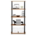 thumbnail image 5 of Furinno Rata 5-Tier Industrial Multipurpose Flat Base Shelf Display Rack with Metal Frame, Narrow, Americano, 5 of 5