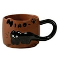 thumbnail image 1 of Stackable Ceramic Cat Coffee Mugs Set With Spoon Cartoon Design Novel For Women And Cat Lovers, 1 of 5
