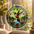 thumbnail image 4 of Acrylic Jigsaw Puzzle Suncatcher, 8 Inch Stained glass acrylic style Window Hanging, Hummingbird Pattern Round Wall Decor for Home, Summer Decor for Living Room and Window Display, 1 Pack, 4 of 5