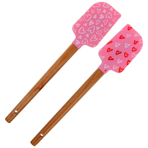 Raindrops Valentine's Day Kitchen Tools Butter Spatulas Pink For Saving Time 2Pcs