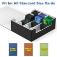 thumbnail image 4 of Mlikero Card Deck Case for Trading Cards 1800+, Trading Card Storage Box with 10 Dividers and 3 Foam Stoppers, Leather Magnetic Closure Commander Deck Box Fit for YuGiOh, MTG and Sport Cards, 4 of 7