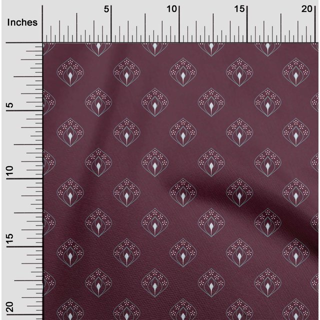 oneOone Cotton Poplin Wine Fabric Block Fabric For Sewing Printed Craft Fabric By The Yard 42 Inch Wide