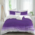 thumbnail image 2 of Purple Waves Bedding 3 Piece Duvet Cover Set Twin Size, Ombre Abstract Art Gradient Modern Soft Microfiber Comforter Cover with Zipper Closure & Pillowcases, Wrinkle & FadeResistant Quilt Cover, 2 of 9