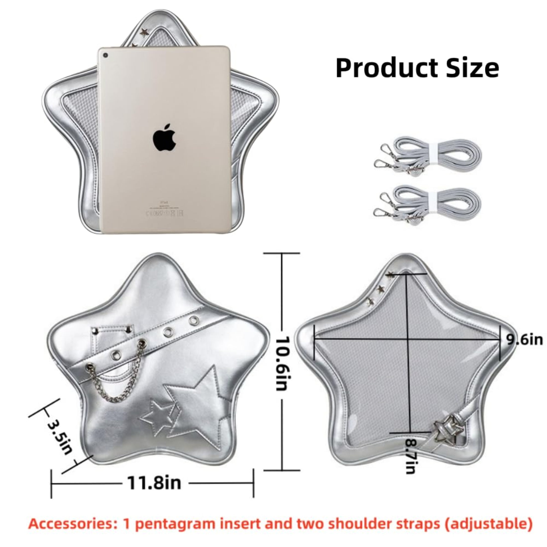 Kawaii Ita Bag Backpack Star Pins Display Crossbody Bag with Insert Y2k Aesthetic Cute Handbag for Anime Comic