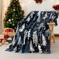 thumbnail image 2 of Christmas Throw Blanket Winter Snowflake Christmas Tree Blankets Ultra Soft Farmhouse Pine Tree Flannel Fleece Throw Warm Cozy Holiday Fuzzy Plus Gift Cabin Blanket for Bed Sofa, 50" X 60", 2 of 7