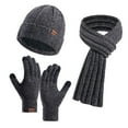 thumbnail image 2 of Bibifish Mens Hat Gloves Scarf Sets 3 Pc Solid Color Beanies Hat Touchscreen Gloves And Long Scarf Cozy Winter Cold Weather Hat Gloves Scarf Sets, 2 of 4