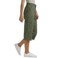 thumbnail image 5 of QATAINLAV Women's Hiking Cargo Pants Outdoor Knee Length Camping Capris Solid Casual Cropped Work Trousers with Pockets, Army Green, S, 5 of 9