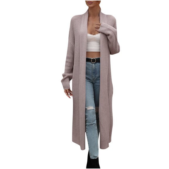 Lindreshi Cardigan Sweaters for Women Woman Fashion Long Sleeves Solid Color Loose Tops Blouse Sweater Cardigan
