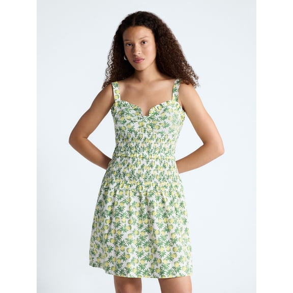 Free Assembly Women's Tiered Smocked Mini Dress, XS-XXL