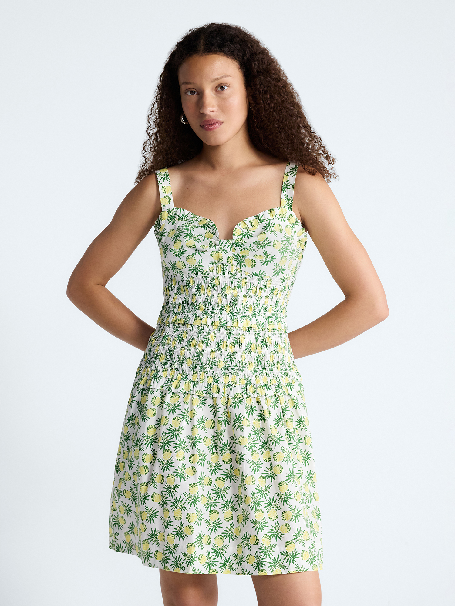 Free Assembly Women's Tiered Smocked Mini Dress, XS-XXL