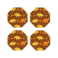 thumbnail image 2 of Disketp Dinosaurs And Leaves Funny Coasters,4 Pcs Leather Coasters With Holder, Perfect Housewarming Hostess Gifts,Protect Furniture From Water Marks Scratch And Damage, 2 of 9