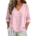 thumbnail image 5 of Womens Floral Babydoll Tops，Crewneck Short Sleeve Shirts 3/4 Puff Sleeve Pleated Blouse Womens Summer Tops Peplum Tops For Women Peasant Blouses Women'S Print T Shirt Boho Floral Tops 2XL, 5 of 8