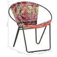 thumbnail image 4 of vidaXL Circle Chair Multicolors Chindi Fabric, 4 of 11
