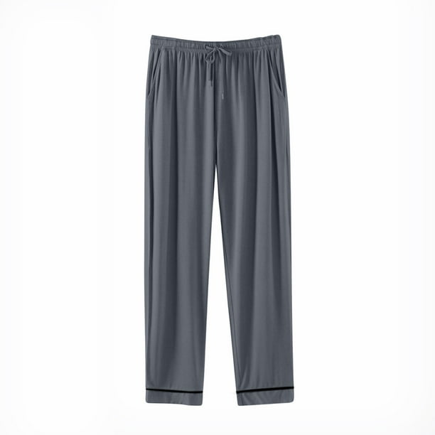 Pantalones de pijama largos para hombre, ropa de dormir informal para el hogar, pantalones finos y sueltos, pantalones de pijama de color liso, pantalones para hombre
