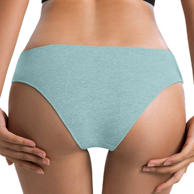 B91xZ Lace Underwear for Women Ribbed Cotton Brief Underwear,M Mint Green