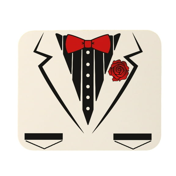 Fancy Tuxedo Mouse Pad (White)