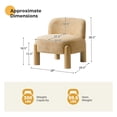 thumbnail image 5 of Tina's Home Modern Accent Chairs Set of 2 Sherpe Fabric Solid Wood Legs Teddy Chairs Living Bedroom Camel, 5 of 8