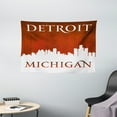 thumbnail image 1 of Detroit Decor Tapestry, Michigan City Silhouette Red and White Composition Classical Typography, Wall Hanging for Bedroom Living Room Dorm Decor, 60W X 40L Inches, Red and White, by Ambesonne, 1 of 2