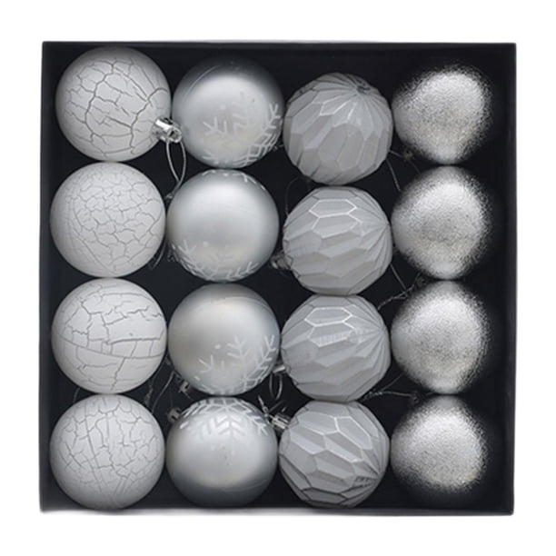 16 Adornos Navideños de Bolas, Bolas, Adornos Colgantes para Árbol de Navidad DIY Plata