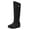 A-Black, variant on Women's High Top Snow Boots Platform Winter Warm Plush Lined Booties Antislip Cold Weather Outdoor Shoes B-Silver Size 6.5
