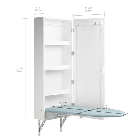 Sortwise Built In Ironing Board Cabinet With Mirror Wall Mounted