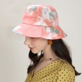 thumbnail image 2 of XYIYI Lindo sombrero de cubo para playa, sombreros de pescador para mujer, reversible de doble cara, 2 of 4