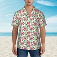 thumbnail image 5 of Uemuo Flower Printed Regular Fit Short Sleeve Casual Hawaiian Shirt for Men,Aloha shirt,Tropical shirt,Floral print shirt,Vacation Beach shirt-XX-Large, 5 of 9