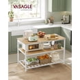 thumbnail image 2 of Kitchen Island with 3 Shelves, 47.2 Inches Width Kitchen Shelf with Power Strip, Large Worktop, Stable Steel Structure, Industrial, Easy to Assemble, 2 of 7