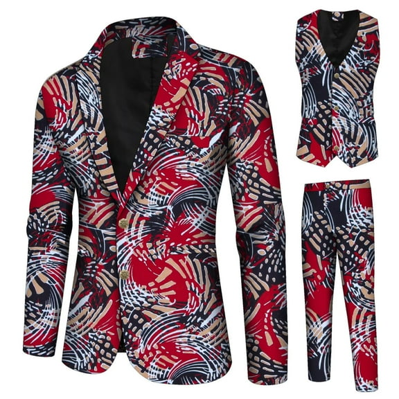 Jacket Vest Pants Blazers for Men 3 Pcs Slim Fit Cowboy Wedding Men Suit Retro Gentleman Mens' African Party Clothing
