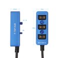 thumbnail image 3 of Lanxri Male D-Tap B Type To 3-Port Female D-Tap P-Tap Hub Adapter Splitter With Ronin 2 Thread Screw For Photography Power (Blue), 3 of 4