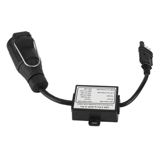 Trailer Connector Trailer Wiring Adapter Trailer Light Converter 4pin To 13pin Connector Trailer Wiring Connector Trailer Connector US 4-Pin Flat Plug To EU 13-Pin Portable Trailer ANGGREK Otros Vehículos