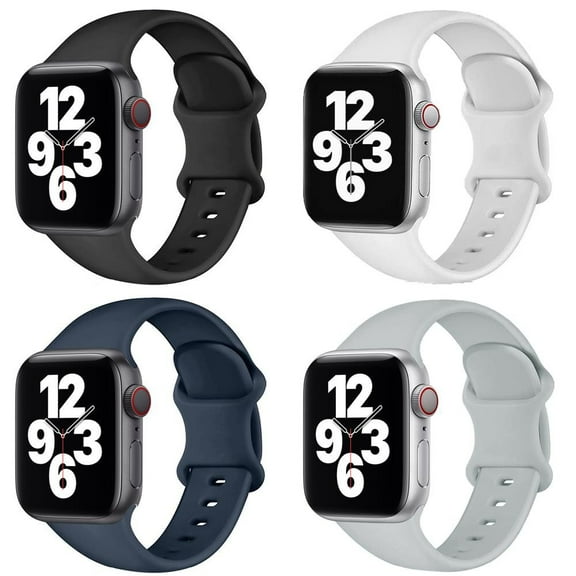 BXUXOHS (1/4Pack) Silicoen Sport Band for Apple Watch Bands 44mm 45mm 41mm 40mm 38mm 49mm 42mm Elastic Adjustable Wristbands Strap Accessories for iWatch Series Ultra 8 7 SE 6 5 4 3 2 1 Nike