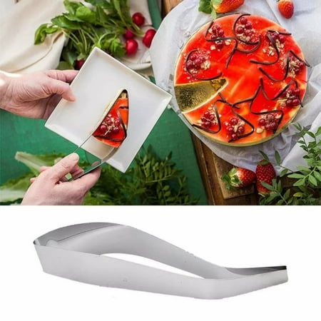 

Lyinloo New Cake Pie Sheet Guide Cutter Server Bread Slice Kitchen Gadget Silver One Size