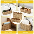 thumbnail image 3 of 2 Pack Woven Water Hyacinth Storage Baskets with Built-in Handles, Decorative Boho Wicker Organizer Bins, Wave Pattern Handwoven Storage Basket Set for Nursery, Laundry Room, Gift Basket, 3 of 7