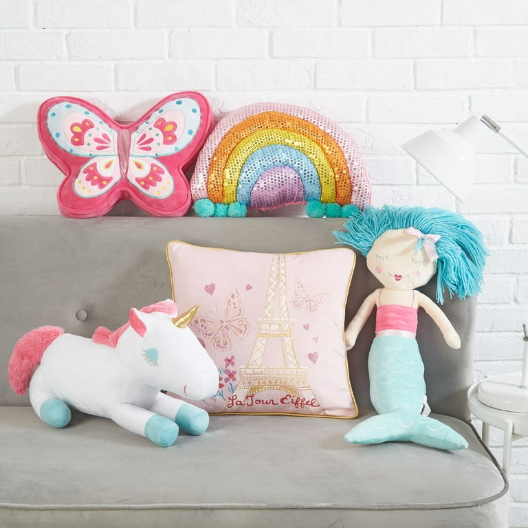 Your Zone Kids Rainbow Sequin 3D Decorative Throw Pillow Walmart