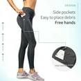 thumbnail image 6 of Yoga Pants Stretchy Leggings High Waist Tights Sport Pants Side Pockets Women Gym Fitness Leggings,gray,L, 6 of 7