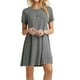 thumbnail image 3 of Vestido Mujer Verano Camiseta Larga Vestido De Manga Corta De Color Sólido, Gris, XL Methold AP001906-09, 3 of 4