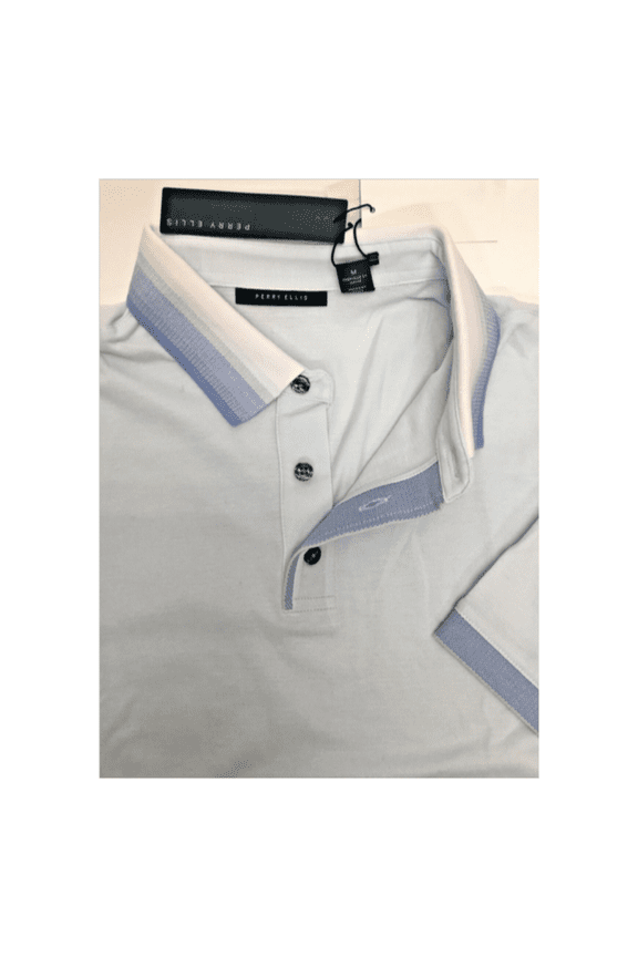 Men's Ombre Collar Pique Short Sleeve Polo Shirt In Ballad Blue, 2XL