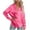 Hot Pink, variant on Fouhkni Satin Shirts for Women Long Sleeve Lapel Button down Blouses Dressy Business Casual Tops