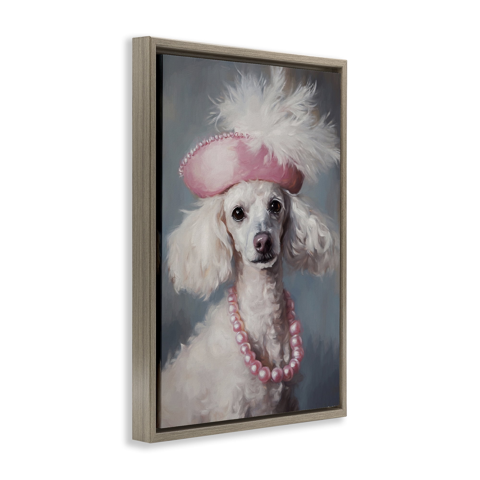 Stupell Industries Beautiful Collette Pup Brown Framed Floater Canvas Wall Art, design by Tina LeCour
