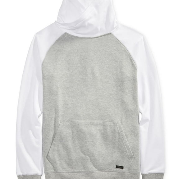 Univibe Mens Raglan Funnel Neck Sweatshirt, White, Medium