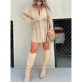 thumbnail image 1 of Women's Solid Color Long Sleeve Jumpsuit Casual Pantsuit With Lace-Up Detail In Multiple Colors, 1 of 6