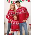 thumbnail image 2 of GymChoice Family Christmas Sweater,Crew Neck Long Sleeve Reindeer Snowflakes Knitted Pullover for Women/Men/Kids, 2 of 6