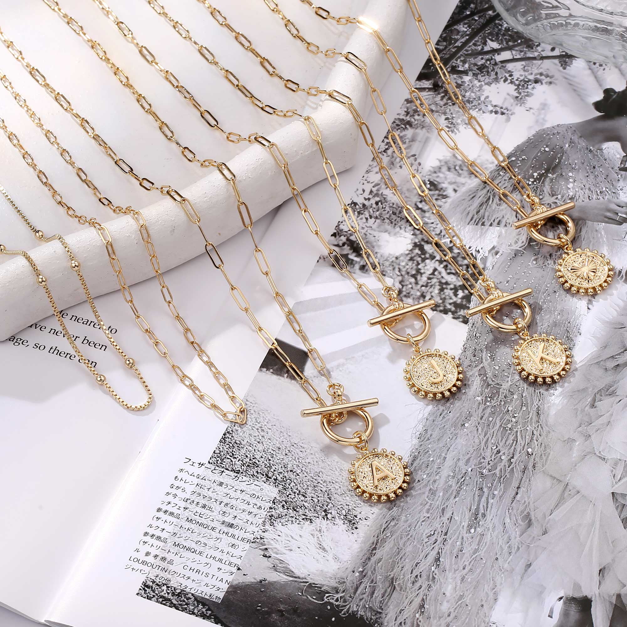 Tingn Dainty Layered Necklaces For Women 14k Gold Plated Paperclip Link Necklace For Women Walmart Com