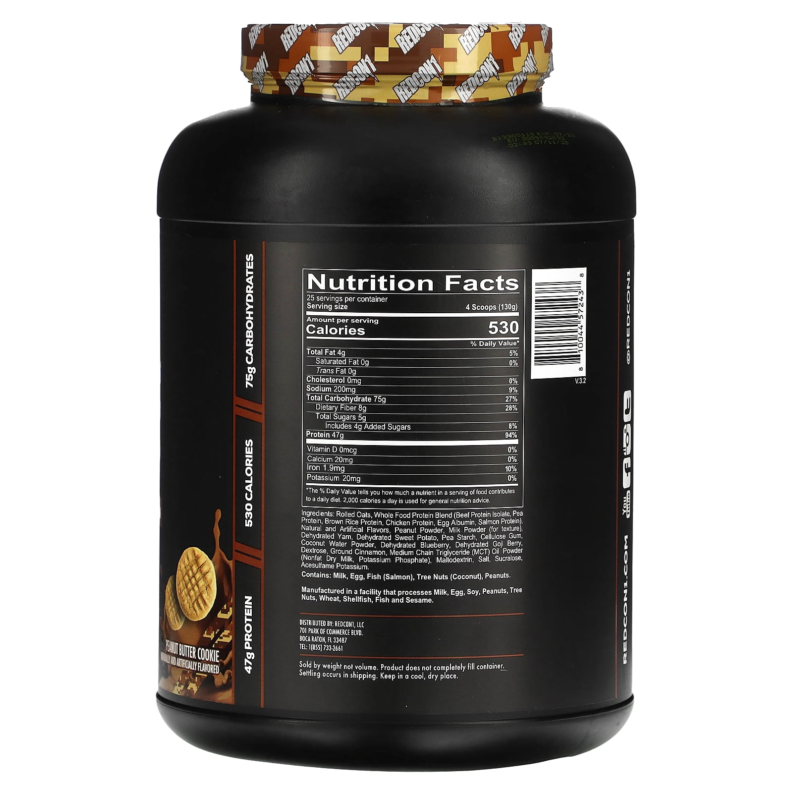 REDCON1 MRE MEAL REPLACEMENT (7IB)- Peanut Butter Cookie