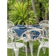 thumbnail image 3 of Outdoor Tablecloth with Umbrella Hole for Patio/Picnic/Party/Camping, Blue Flowers Waterproof Table Cloth Round Cover Washable, Spring Floral Brown Leaves Botanical Retro Beige (Dia 54"), 3 of 9
