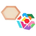 thumbnail image 2 of MasteelfCA 1 Set Wooden Hexagon Puzzle Geometry Shape Pattern Blocks Brain Teaser Toy, 2 of 7