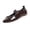 Brown, variant on Womens Black Patent Faux Leather Mary Jane Flats, Elastic Strap Almond Toe Bow Comfortable Non-Slip Work Casual Shoes,Size 5.5