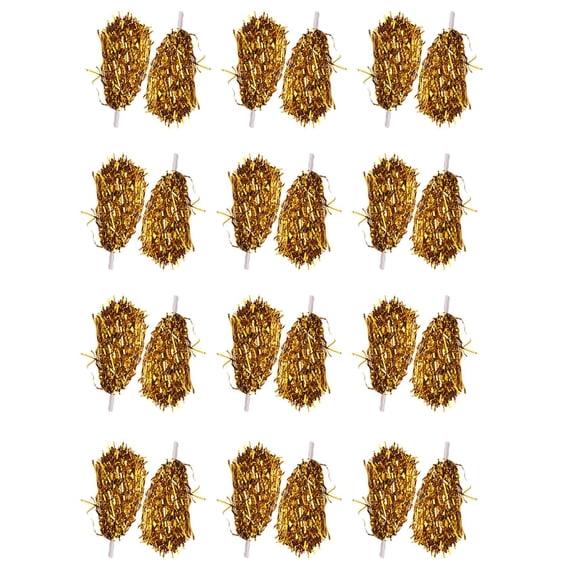 New Arrivals 24Pcs Cheerleading Pom Poms for Adults Kids Cheerleaders Party Yellow
